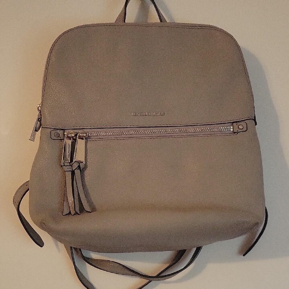 Michael Kors gray leathet backpack purse